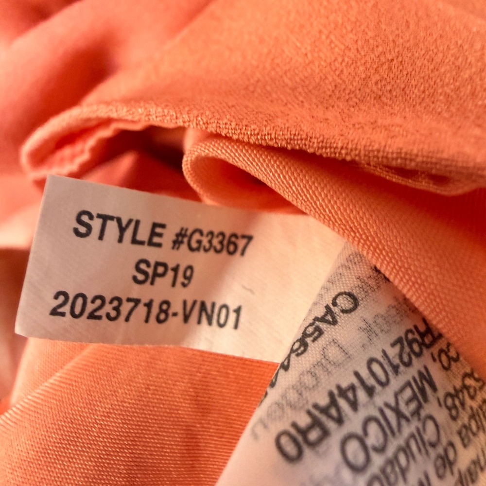 J.Crew Scalloped Cami Tank Top Coral Peach Strappy Sleeveless Blouse Size 6 - Picture 6 of 6